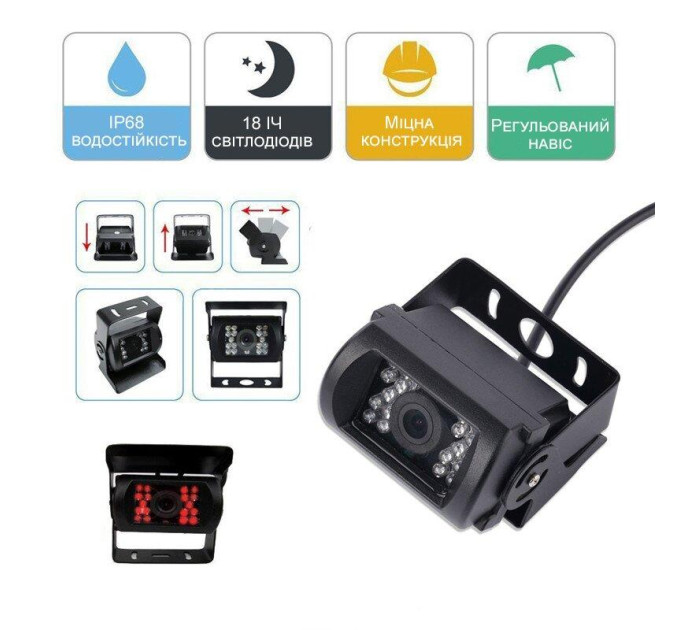 Монитор автомобильный с камерой заднего вида Podofo F0505 (Black) (18698)