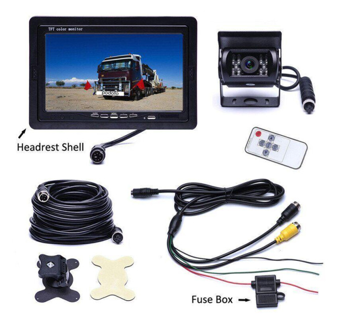 Монитор автомобильный с камерой заднего вида Podofo F0505 (Black) (18698)