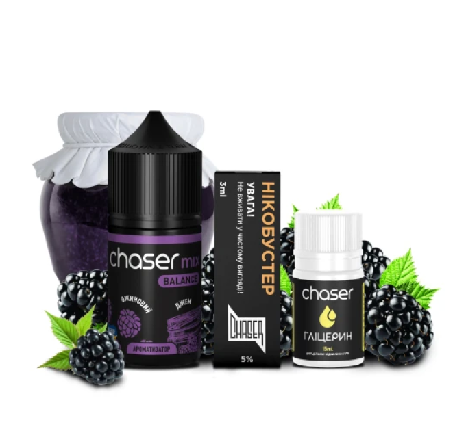 Набор для самозамеса на солевом никотине CHASER Mix BALANCE NEW 30 мл (Ежевика Джем, 0-50 мг) (17807)