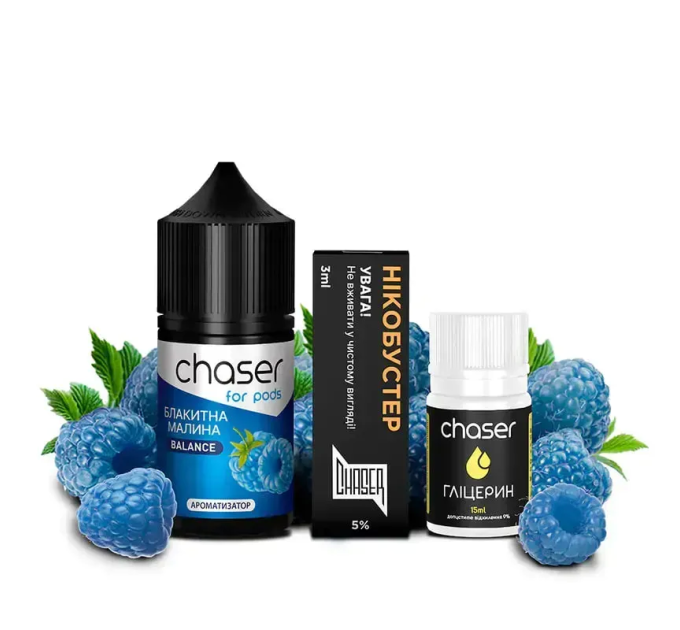 Набор для самозамеса на солевом никотине CHASER Mix BALANCE NEW 30 мл (Голубая Малина Лимонад, 0-50 мг) (17803)