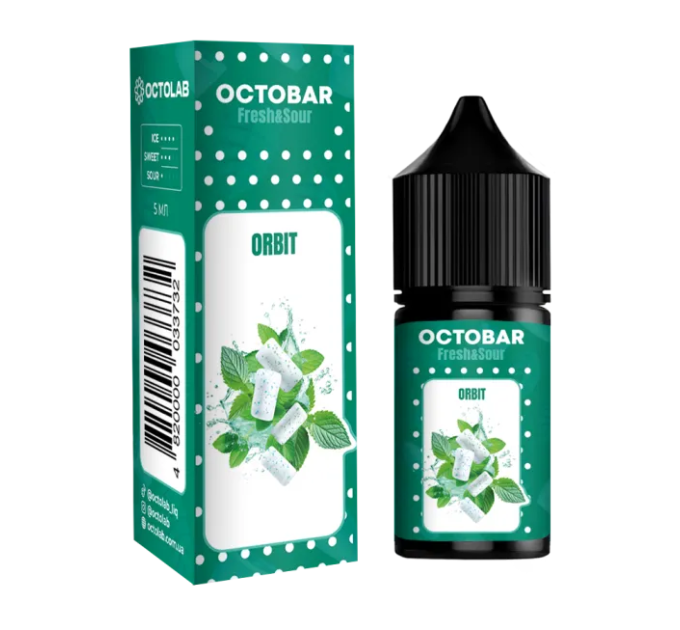 Набор для самозамеса на солевом никотине Octobar Fresh & Sour 10 мл (Orbit Мятная жвачка, 0-50 мг) (18503)