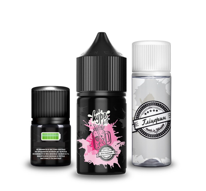 Набір для самозамісу сольовий Hype 30 мл, 0-50 мг Pink Lemonade (Лимонад з малині та полуниці) (16875)