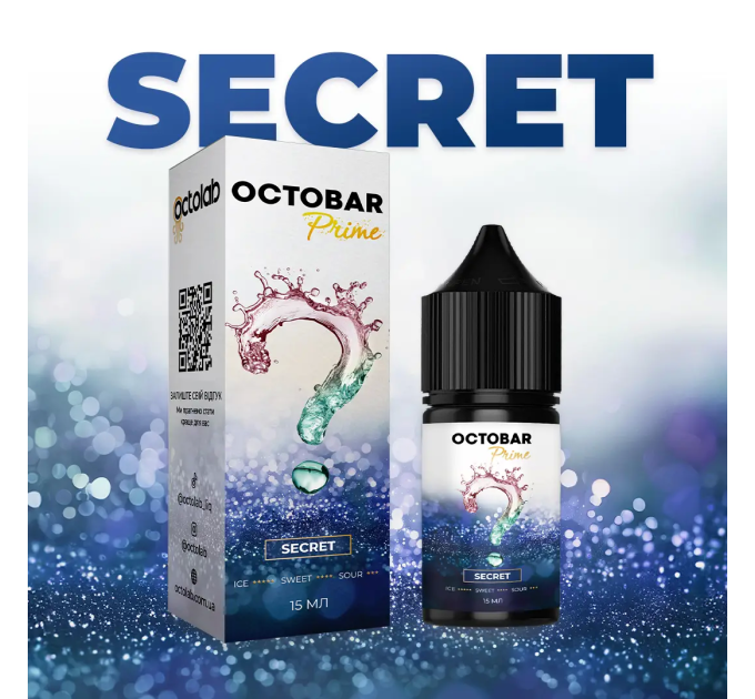 Набір для самозамісу сольового Octobar Prime 30 мл, 0-50 мг Secret (Спробуй вгадати смак) (16898)
