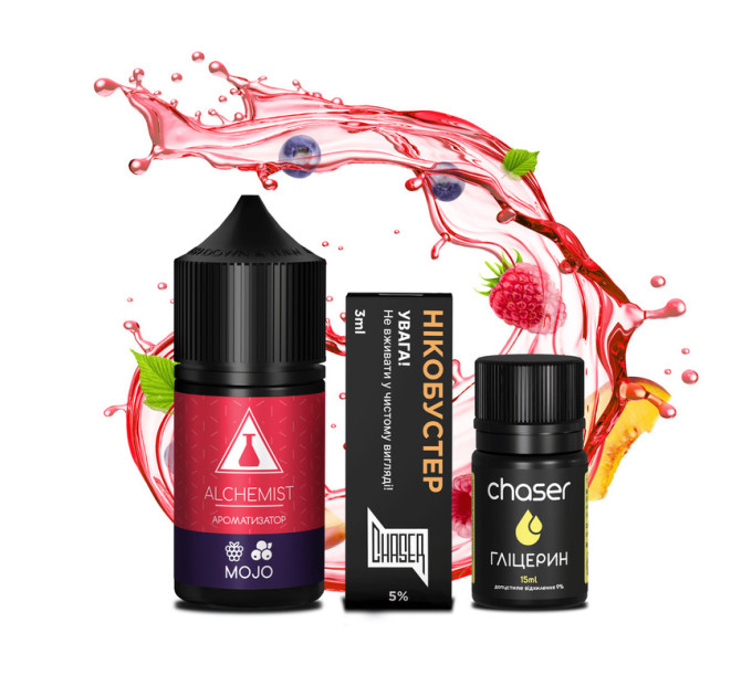 Набор компонентов для самозамеса солевой ALCHEMIST FL 30 мл (Mojo Малина Черника Персик, 0-50 мг) (18101)