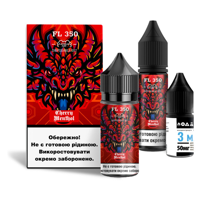 Набор компонентов для самозамеса солевой Flavorlab FL350 30 мл (Cherry Menthol Вишневый ментол, 0-65 мг) (18237)