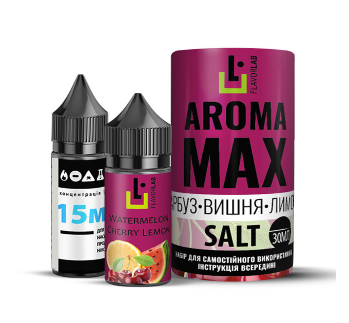 Набор компонентов для самозамеса солевой жидкости Flavorlab Aroma MAX 30 мл (Арбуз-Вишня-Лимон, 0-65 мг) (17939)