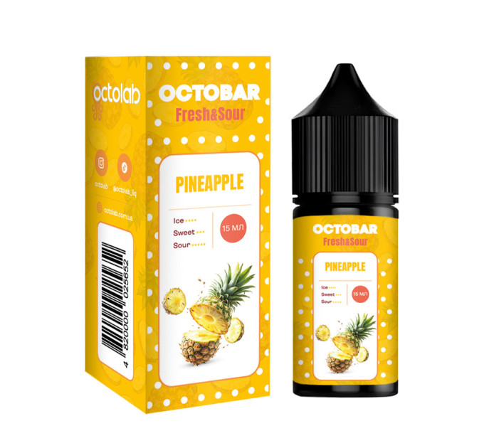 Набор компонентов для самозамеса солевой жидкости Octobar Fresh & Sour 30 мл (Pineapple Ананас, 0-65 мг) (17890)