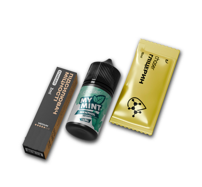 Набор компонентов для самозамеса солевой заправки CHASER MY MINT 30 мл (Menthol, Классический ментол 0-50 мг) (19041)