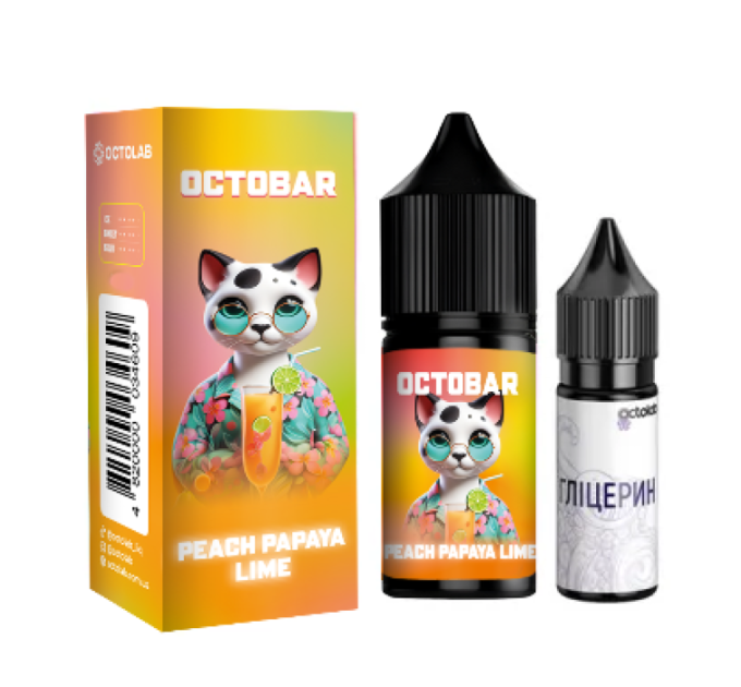 Набор компонентов для самозамеса солевой заправки Octobar NFT 10 мл (Peach Papaya Lime, 50 мг) (19068)
