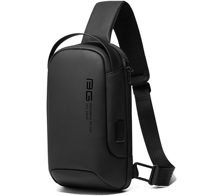 Однолямочный рюкзак через плечо Bange  BG-7221 7л Сумка-слинг с USB-разъемом (Black) (19374)