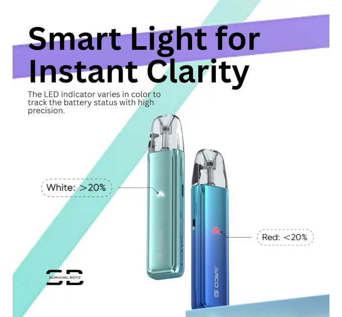 Под-система SMOK ARCO E1 Pod 1300mAh 3ml электронная сигарета Original Kit (Silver) (19194)