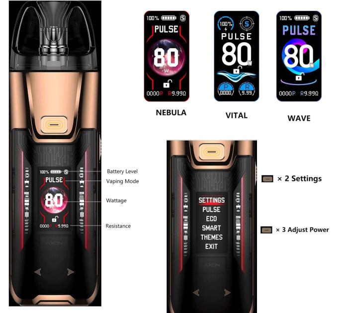 Под-система Vaporesso LUXE XR Max 2 80W Pod 3200mAh 5ml электронная сигарета Original Kit (Dark Black Leather) (18823)