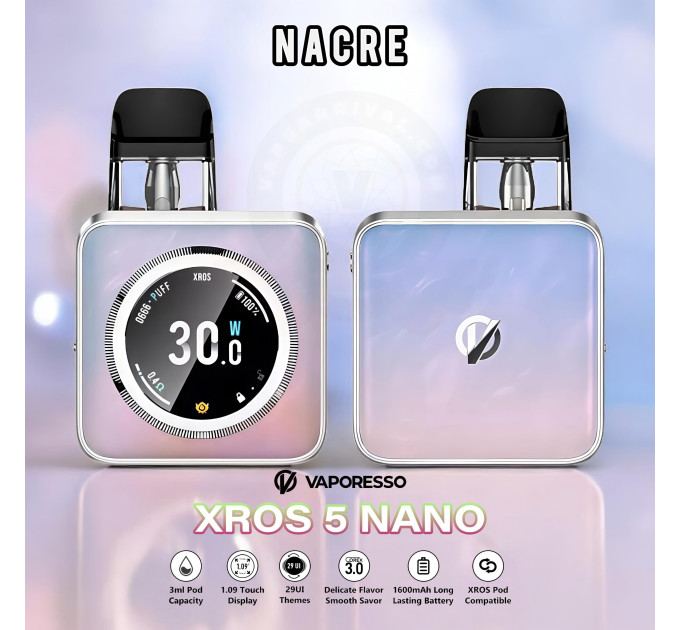 Под-система Vaporesso XROS 5 NANO 30W Pod 1600mAh 3ml электронная сигарета Original Kit (Nacre) (19203)