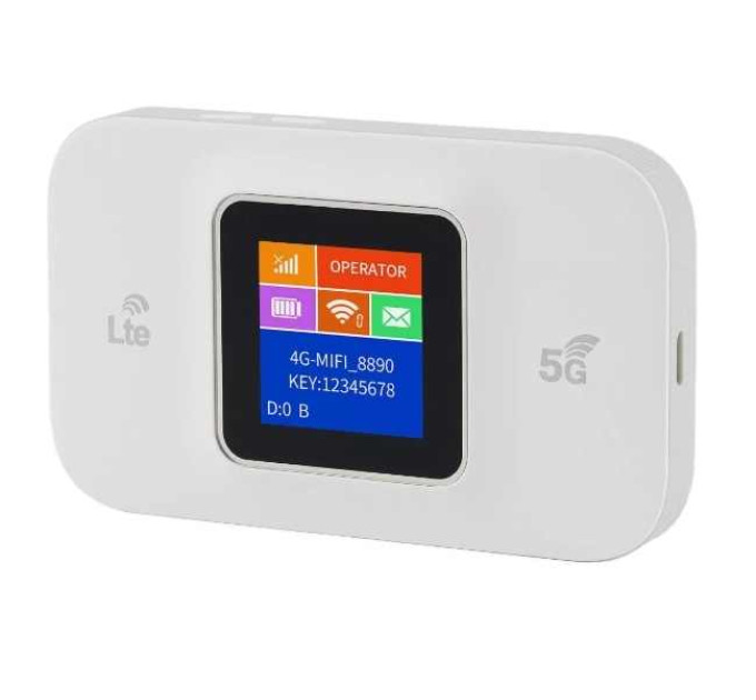 Портативный Wi-Fi модем Mobile Router PH314-E LCD 2.4G , 4G и 5G LTE роутер (White) (17962)