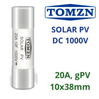 Предохранитель DC TOMZN TOPV-32 1000V 20A 10×38 мм для солнечных панелей gPV