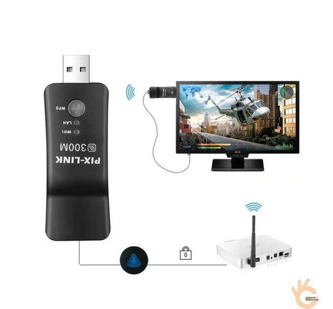 Ретранслятор Wi-Fi PIX-LINK LV-UE01 репитер, усилитель сигнала (Black) (17608)