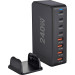 Сетевая зарядная станция ILEPO 240W на 4 USB+4 Type-C мультизарядное устройство мощный блок питания (Black) (19338)