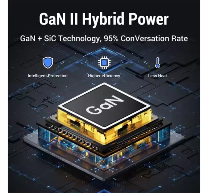 Сетевая зарядная станция ILEPO 240W на 4 USB+4 Type-C мультизарядное устройство мощный блок питания (Black) (19338)