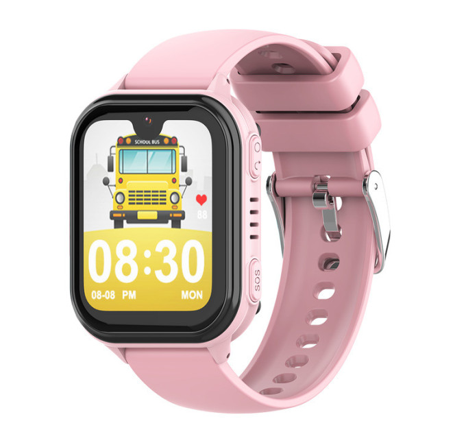 Смарт-часы детские Wonlex KT33 с камерой WI-FI GPS SIM-карта Original силиконовый ремешок (Pink) (17775)