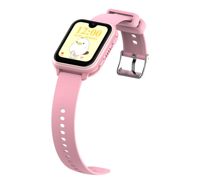 Смарт-часы детские Wonlex KT33 с камерой WI-FI GPS SIM-карта Original силиконовый ремешок (Pink) (17775)