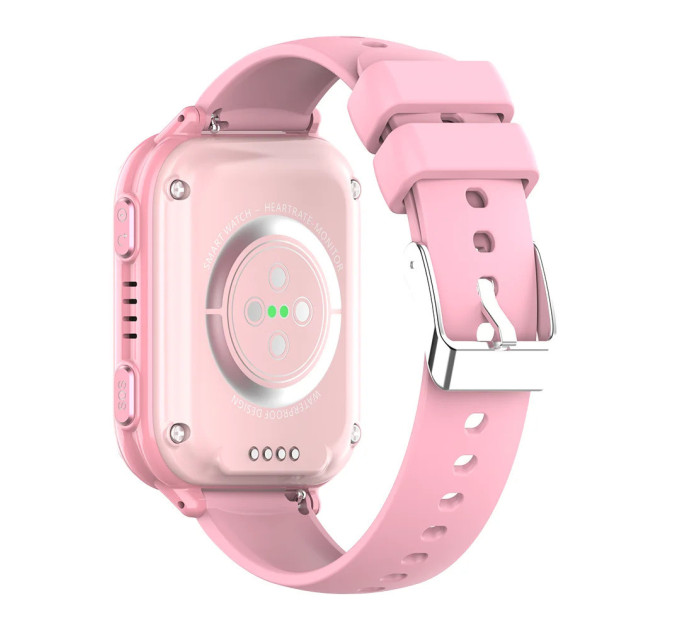 Смарт-часы детские Wonlex KT33 с камерой WI-FI GPS SIM-карта Original силиконовый ремешок (Pink) (17775)