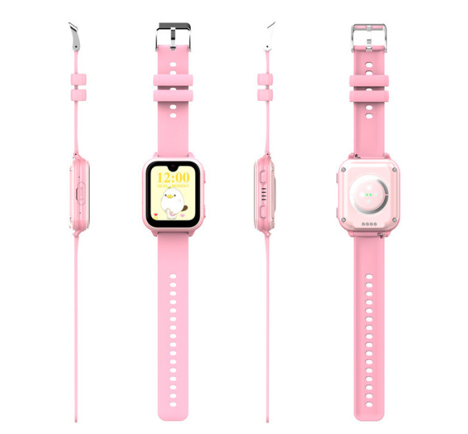 Смарт-часы детские Wonlex KT33 с камерой WI-FI GPS SIM-карта Original силиконовый ремешок (Pink) (17775)