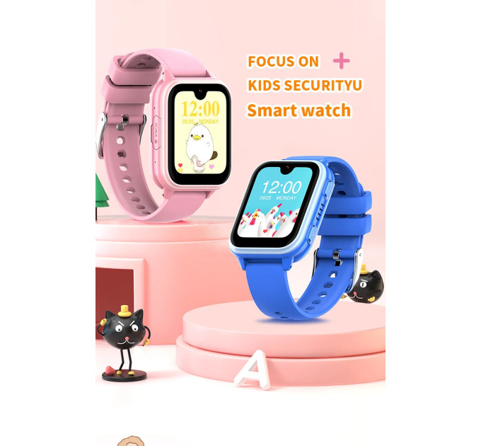Смарт-часы детские Wonlex KT33 с камерой WI-FI GPS SIM-карта Original силиконовый ремешок (Pink) (17775)