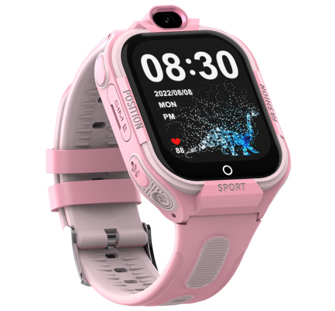 Смарт-часы детские Wonlex KT35 с камерой WI-FI GPS SIM-карта Original силиконовый ремешок (Pink) (17978)