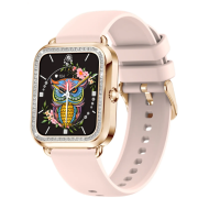 Смарт-часы женские Lige SML8 Original кожаный + силиконовый ремешки (Pink)