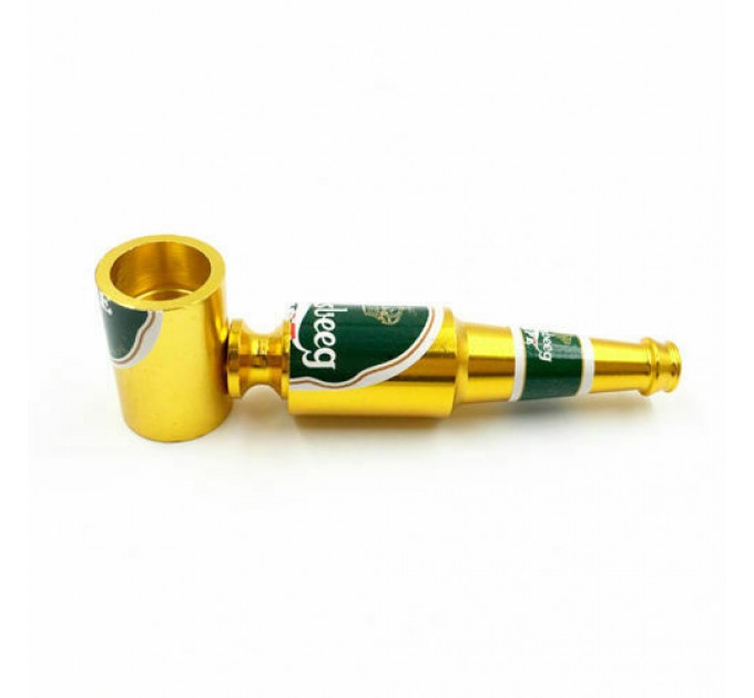 Трубка курительная алюминиевая HL-241 (Бутылка пива, Gold) (15650)