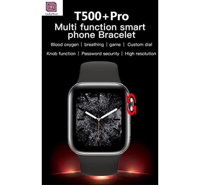 Умные сенсорные смарт-часы T500+ Pro (Black) (16081)
