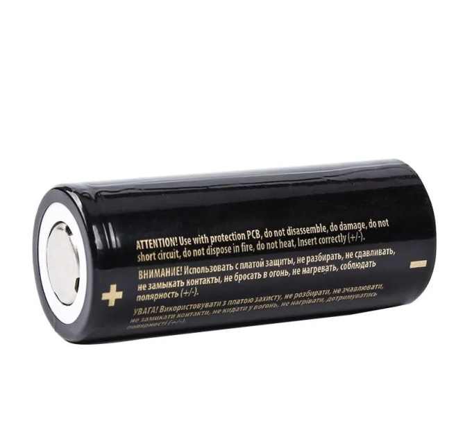 Аккумулятор 26650 Sofirn 5000 mAh литий-ионная аккумуляторная батарея Li-Ion 10А, 3.7V Плоский плюс (19303)