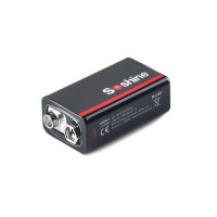 Аккумулятор крона 6F22 Soshine 9V 1000 mAh с Type-C зарядкой / Батарейка аккумуляторная