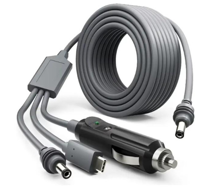 Автомобильный кабель питания для Starlink Mini комплект 3в1 DC Type-C и прикуриватель 3м (19227)