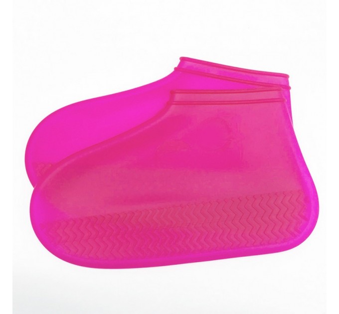 Бахилы на обувь силиконовые от воды и грязи (XL, Pink)