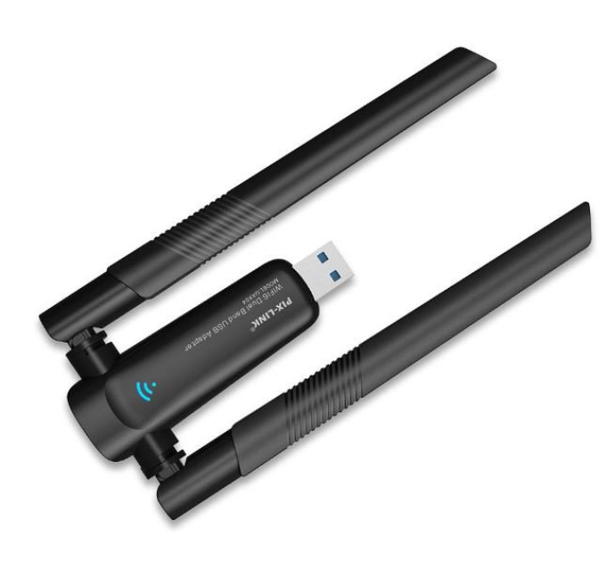 Беспроводной сетевой адаптер Вай-фай двухдиапазонный PIX-LINK AX1800 LV-UAX04 Wi-Fi USB 2.4/5GHz (Black) (17961)