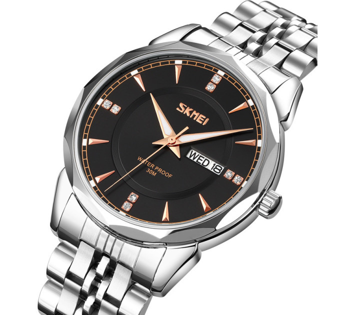 Часы наручные Skmei 9268 (Silver Black, 9268SIBK) (18385)