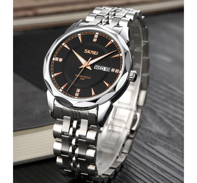Часы наручные Skmei 9268 (Silver Black, 9268SIBK) (18385)