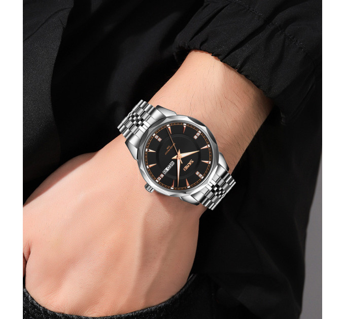 Часы наручные Skmei 9268 (Silver Black, 9268SIBK) (18385)