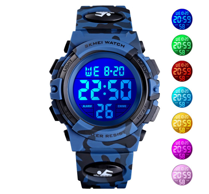 Часы наручные детские Skmei 1548 Original (Camouflage Dark Blue, 1548CMDKBU) (17149)