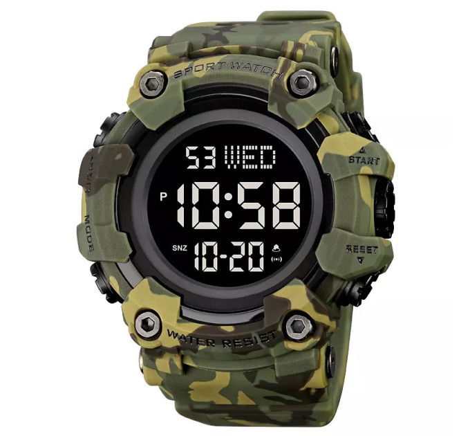 Часы наручные мужские Skmei 1968 Original (Camouflage Green, 1968CMGN) (17173)