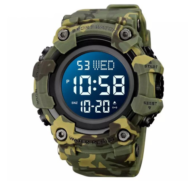 Часы наручные мужские Skmei 1968 Original (Camouflage Green, 1968CMGN) (17173)