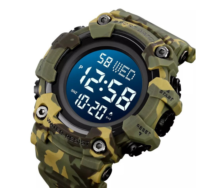 Часы наручные мужские Skmei 1968 Original (Camouflage Green, 1968CMGN) (17173)