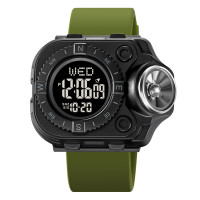 Часы наручные с фонариком Skmei 2187 (Army Green Black, 2187AGBK)