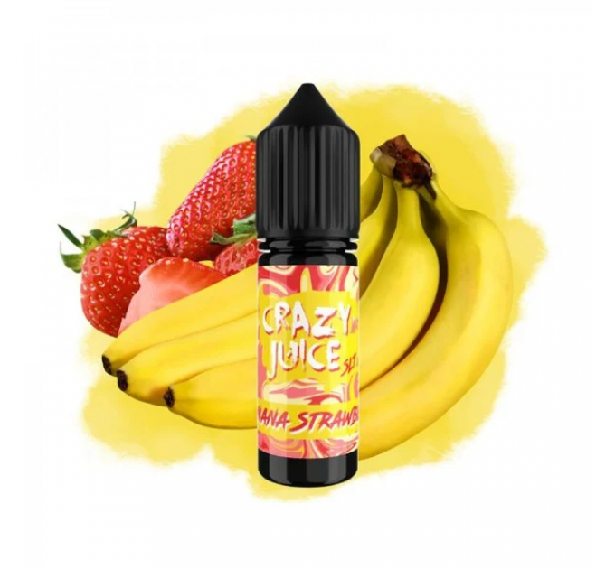 Жидкость для POD систем Crazy Juice Banana Straw 15 мл 30 мг (Банан Клубника)