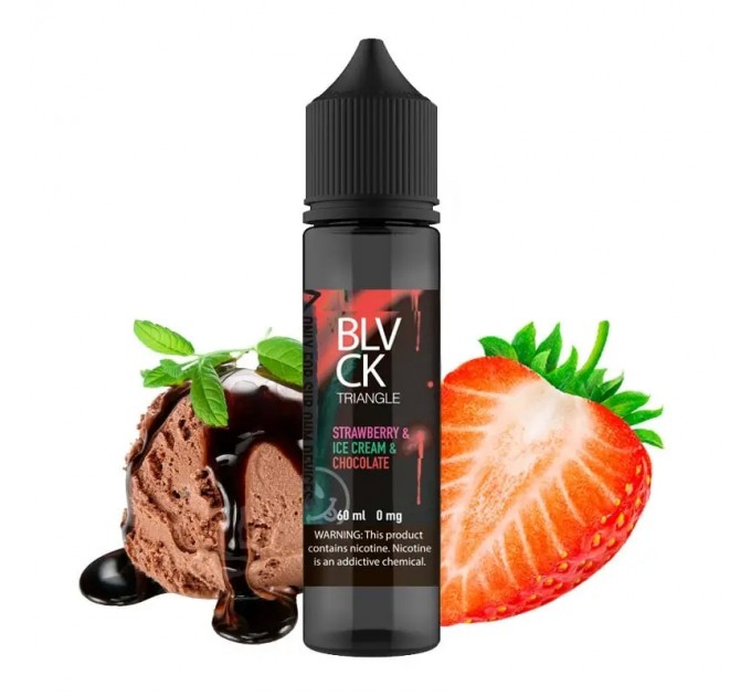 Жидкость для электронных сигарет Black Triangle Strawberry Chocolate Ice Cream 60 мл 3 мг (Клубнично-шоколадное мороженое)