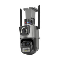 Камера видеонаблюдения WiFi поворотная двойная PIX-LINK DRW123P IP-камера с датчиком движения (Black)