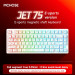 Клавиатура беспроводная магнитная MCHOSE Jet 75 с подсветкой RGB / Раскладка 75%  (White) (19706)