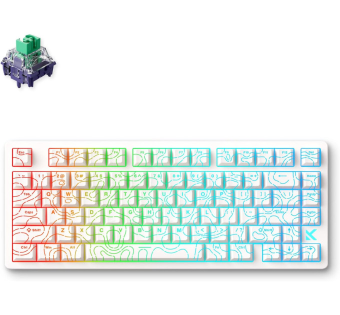 Клавиатура беспроводная магнитная MCHOSE Jet 75 с подсветкой RGB / Раскладка 75%  (White) (19706)