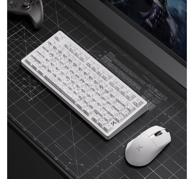 Клавиатура беспроводная магнитная MCHOSE Jet 75 с подсветкой RGB / Раскладка 75%  (White) (19706)